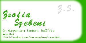 zsofia szebeni business card